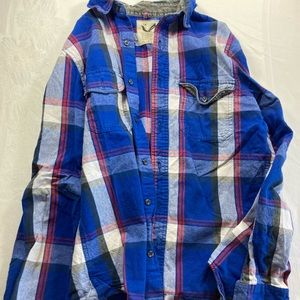 Red, white and blue Maks? Plaid shirt Size M